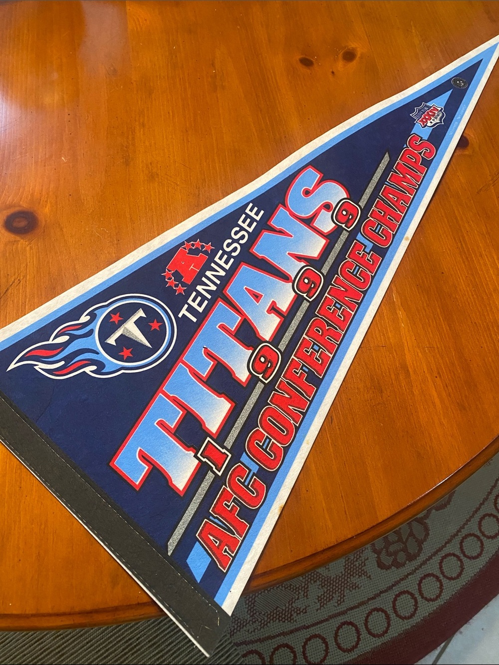 NFL Tennessee Titans 1999 Vintage AFC Conference Champs Felt Pennant - Blue Red